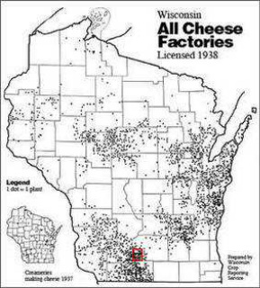 All Cheese Factories Map - 1938